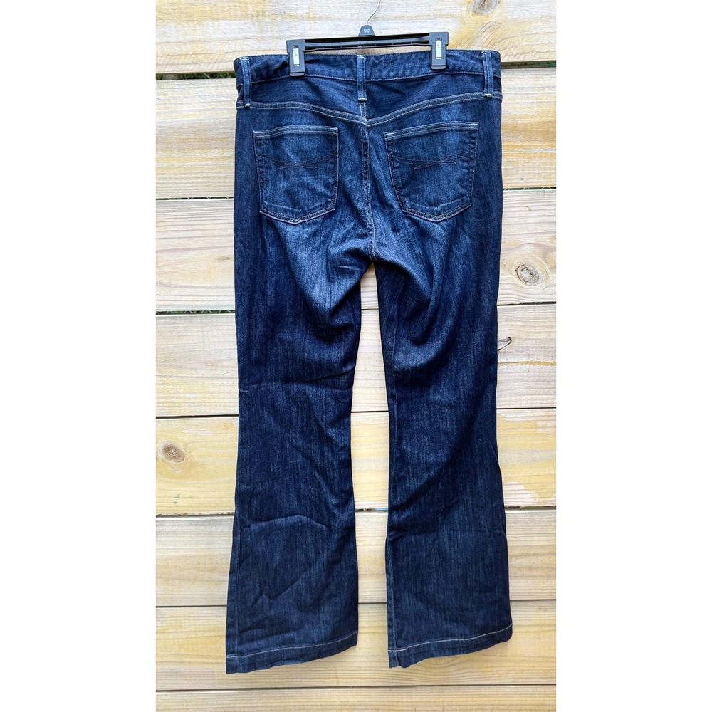 Gap Long & Lean Dark Wash Indigo Denim Flare Jeans Size 30/10r - Picture 4 of 5